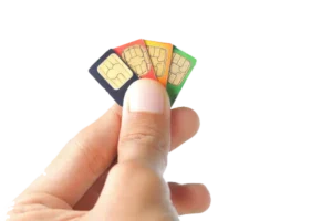 Holding three sim cards