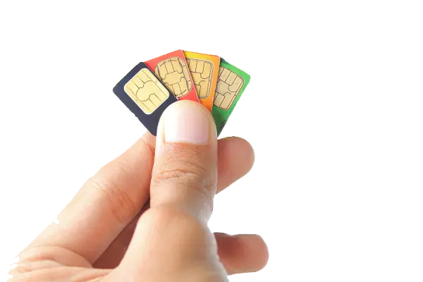 Holding three sim cards